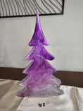 Load image into Gallery viewer, Handmade Fancy Christmas Tree Wood and Resin Holiday Decoration 2 Sizes Purple