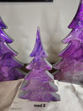 Load image into Gallery viewer, Handmade Fancy Christmas Tree Wood and Resin Holiday Decoration 2 Sizes Purple