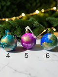 Charger l'image dans la visionneuse de la galerie, Hand-Painted Glass Ornament | Alcohol Ink Fluid Art Bauble (4" Diameter)
