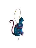 Charger l'image dans la visionneuse de la galerie, Resin and Wood Colorful Kitty Cat Christmas Ornaments
