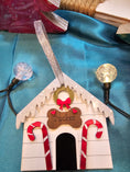 Load image into Gallery viewer, Personalized Keepsake Modern Christmas Dog House Sparkly Ornament