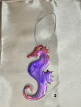 Load image into Gallery viewer, Coastal Seahorse Christmas Resin and Wood Ornament