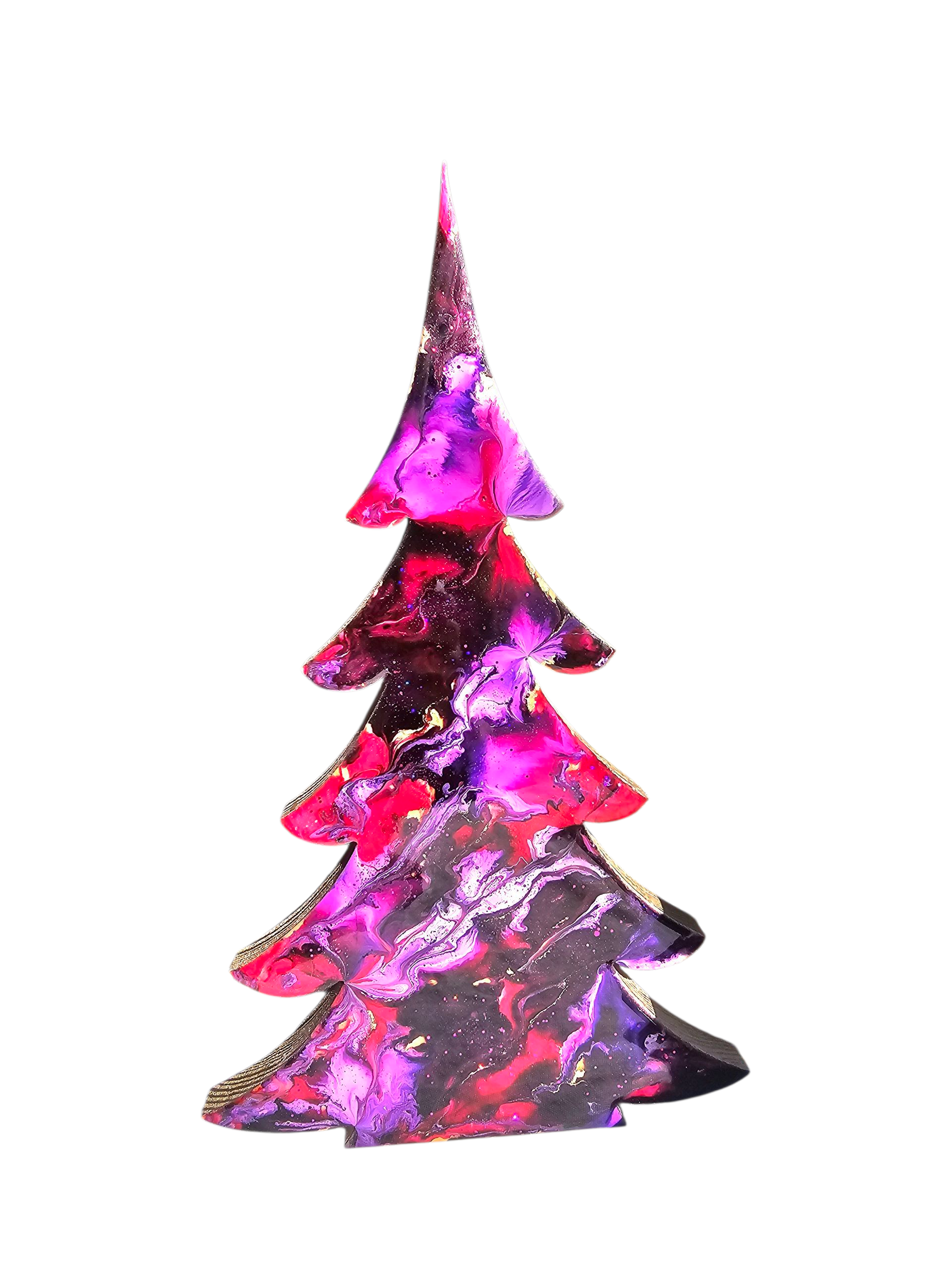 Christmas Trees with Branches Holiday Mantelpiece 3 Sizes Purple & Pink