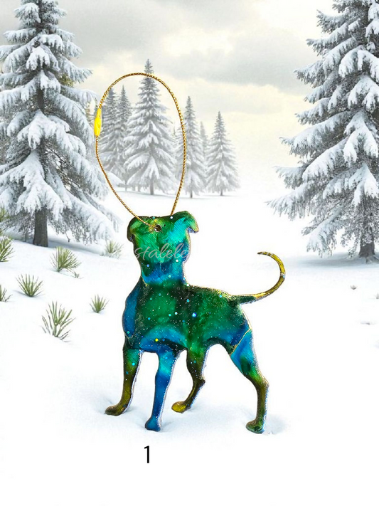 Pitbull Terrier Dog Handmade Christmas Ornaments