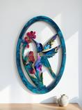 Load image into Gallery viewer, Hummingbird with Flowers Oval Frame Wall Decor