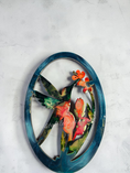 Load image into Gallery viewer, Hummingbird with Flowers Oval Frame Wall Decor