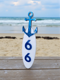 Load image into Gallery viewer, Custom Vertical Anchor 3D Address Sign | Slim Nautical Pillar House Numbers