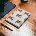 Load image into Gallery viewer, Original Art Print Bear with Faded Contemporary Trees Hardcover Journal Lined Paper