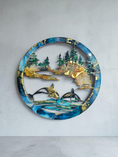 Load image into Gallery viewer, 16" Orca and Forest Coastal Wall Art | Wood & Resin Round