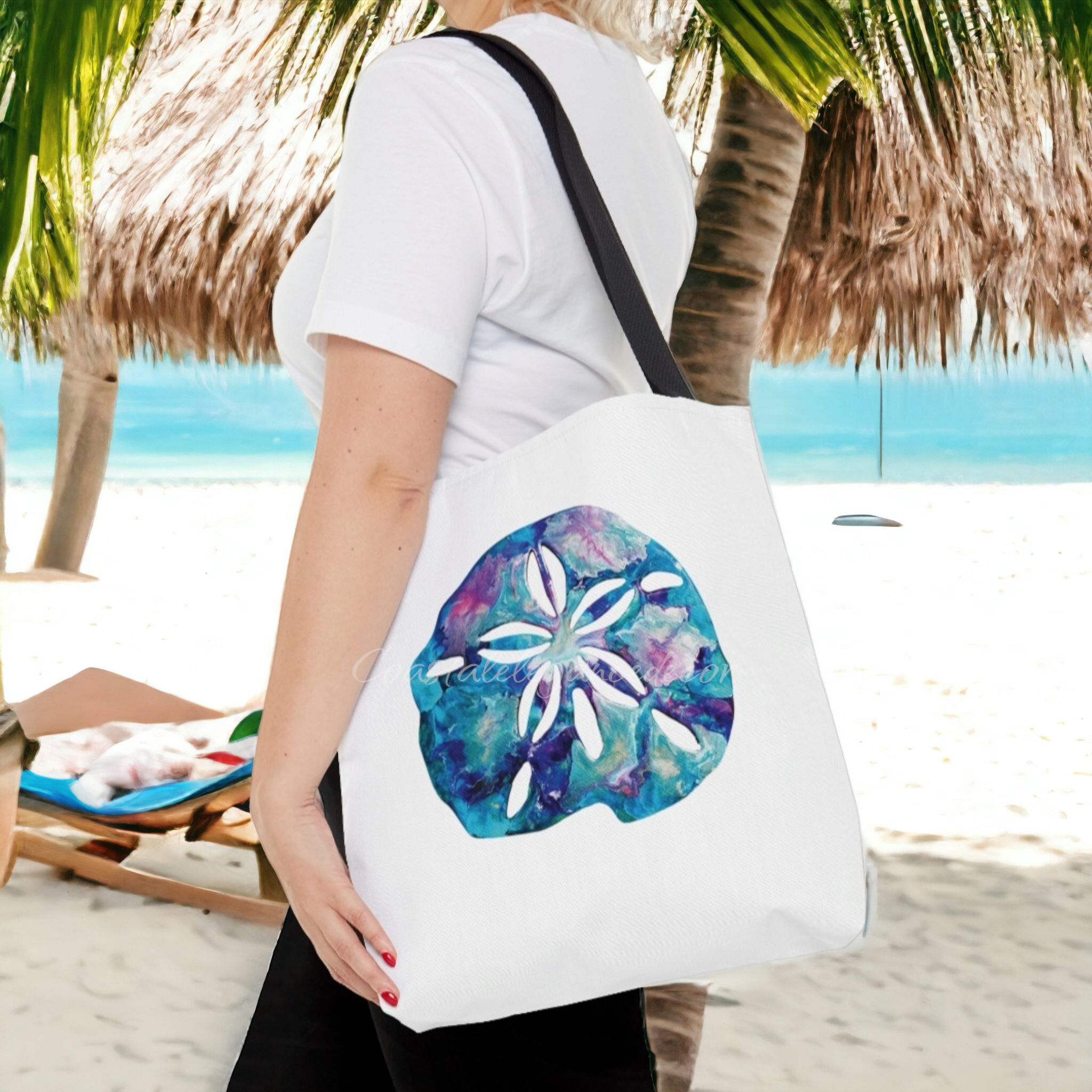 Sand Dollar Original Art Print Tote Bag with Handles (AOP) 3 Sizes