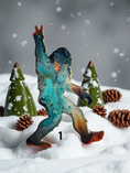 Load image into Gallery viewer, Peace Sasquatch Bigfoot Yeti Resin and Wood Handmade Christmas Ornaments