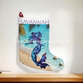 Load image into Gallery viewer, Personalized Large Christmas Stocking - Beach Mermaid Design for Coastal Holiday Decor