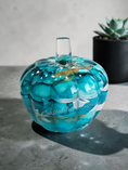 Load image into Gallery viewer, Handpainted Decorative Glass Coastal Style Pumpkin Tabletop Trinket Dish