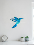 Charger l'image dans la visionneuse de la galerie, Vibrant Shimmer Hummingbird Wall Art – Handcrafted Resin on Wood (10.5" x 8.5")