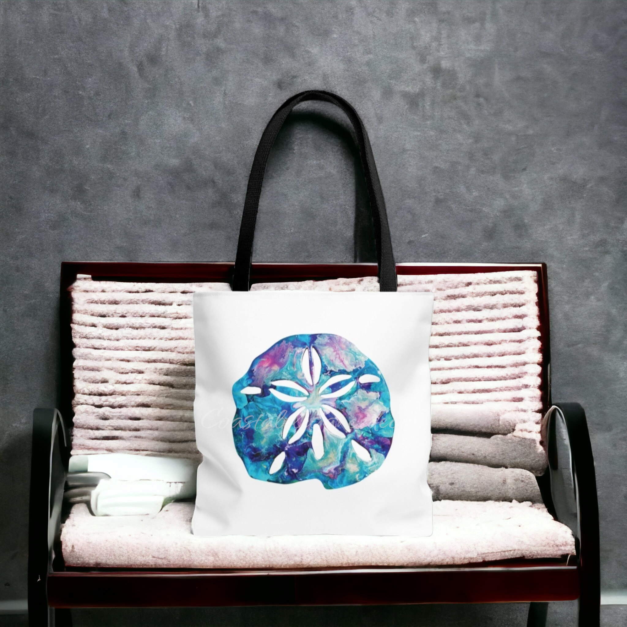 Sand Dollar Original Art Print Tote Bag with Handles (AOP) 3 Sizes