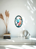 Load image into Gallery viewer, Small Hummingbird with Flowers Oval Frame Wall Decor