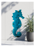 Load image into Gallery viewer, Outdoor Transparent Teal Seahorse – 1/4" Custom Engraved Acrylic Wall Art