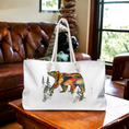 Load image into Gallery viewer, Original Art Bear With Faded Contemporary Fir Trees Weekender Bag