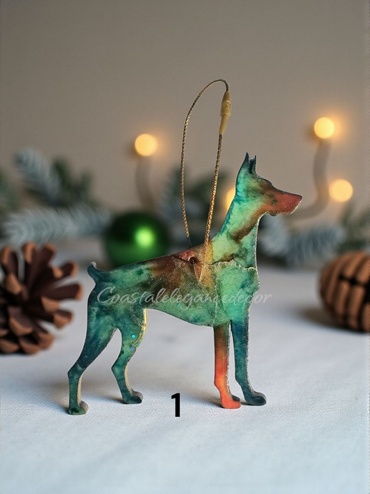 Doberman Pincer Dog Handmade Christmas Ornaments