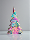 Load image into Gallery viewer, Charming Handcrafted Pastels Tabletop Sparkly Christmas Trees 8 Inches with a contemporary design featuring wood and resin materials.
