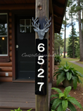 Charger l'image dans la visionneuse de la galerie, Custom Vertical Deer 3D Address Sign | Narrow Modern Lodge House Numbers