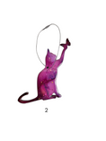 Load image into Gallery viewer, Cat Playing with Butterfly Handmade Christmas Ornaments