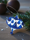 Load image into Gallery viewer, Mid Century Modern Retro Style Blue Watercolor Snowy Trees Christmas Ornaments 3 Styles