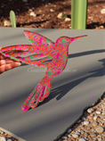 Load image into Gallery viewer, Vibrant Translucent Hummingbird Wall Art | Pink & Orange Outdoor Weatherproof Garden Patio Decor