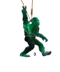 Load image into Gallery viewer, Peace Sasquatch Bigfoot Yeti Resin and Wood Handmade Christmas Ornaments