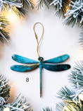 Charger l'image dans la visionneuse de la galerie, Handmade teak dragonfly Christmas ornament