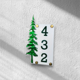 Charger l'image dans la visionneuse de la galerie, Custom 3D Fir Tree Address Sign | Modern Vertical Forest House Numbers