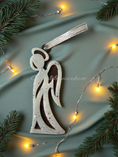 Load image into Gallery viewer, Silver Glitter Layered Angels or Nativity Ornaments - Handcrafted Christmas Decor
