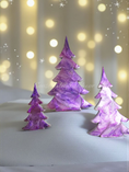 Load image into Gallery viewer, Shimmery Silver Lavender and Pink Christmas Trees with Branches Holiday Mantelpiece 3 Sizes