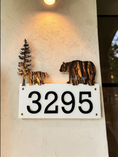 Charger l'image dans la visionneuse de la galerie, Custom 3D Bear & Forest Address Sign | Wilderness Layered Acrylic House Numbers