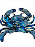 Charger l'image dans la visionneuse de la galerie, Variegated blue resin crab accented with gold metallic