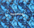 Load image into Gallery viewer, Royal marble pattern swatch - weatherproof acrylic wall art color option, royal blue ink patterns with silver veins