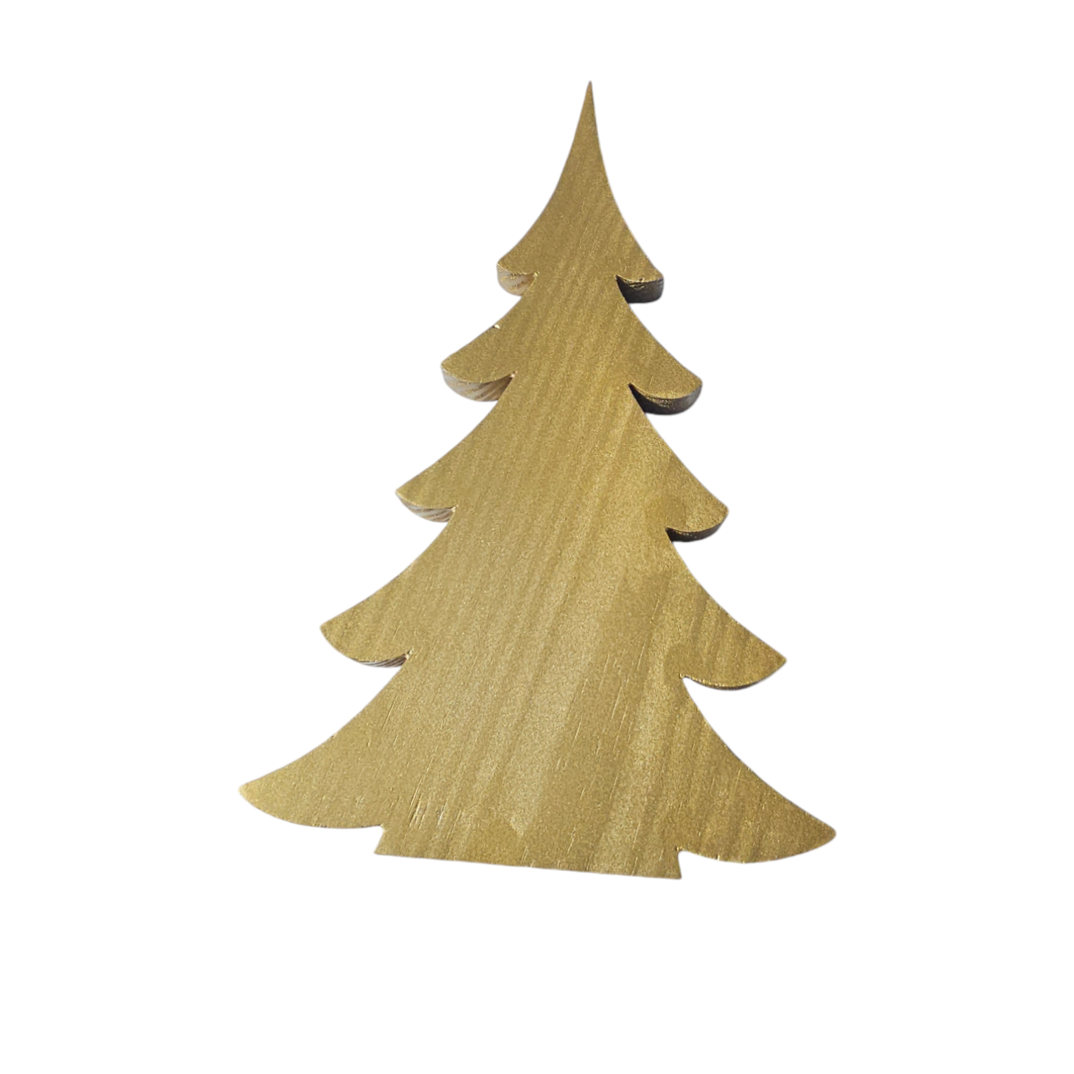 Handcrafted Contemporary Resin & Chunky Wood Christmas Trees Set - 3 Sizes with Gold Accents