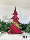 Charger l'image dans la visionneuse de la galerie, Handcrafted wood and resin candy striped Christmas tree with geode crushed glass style