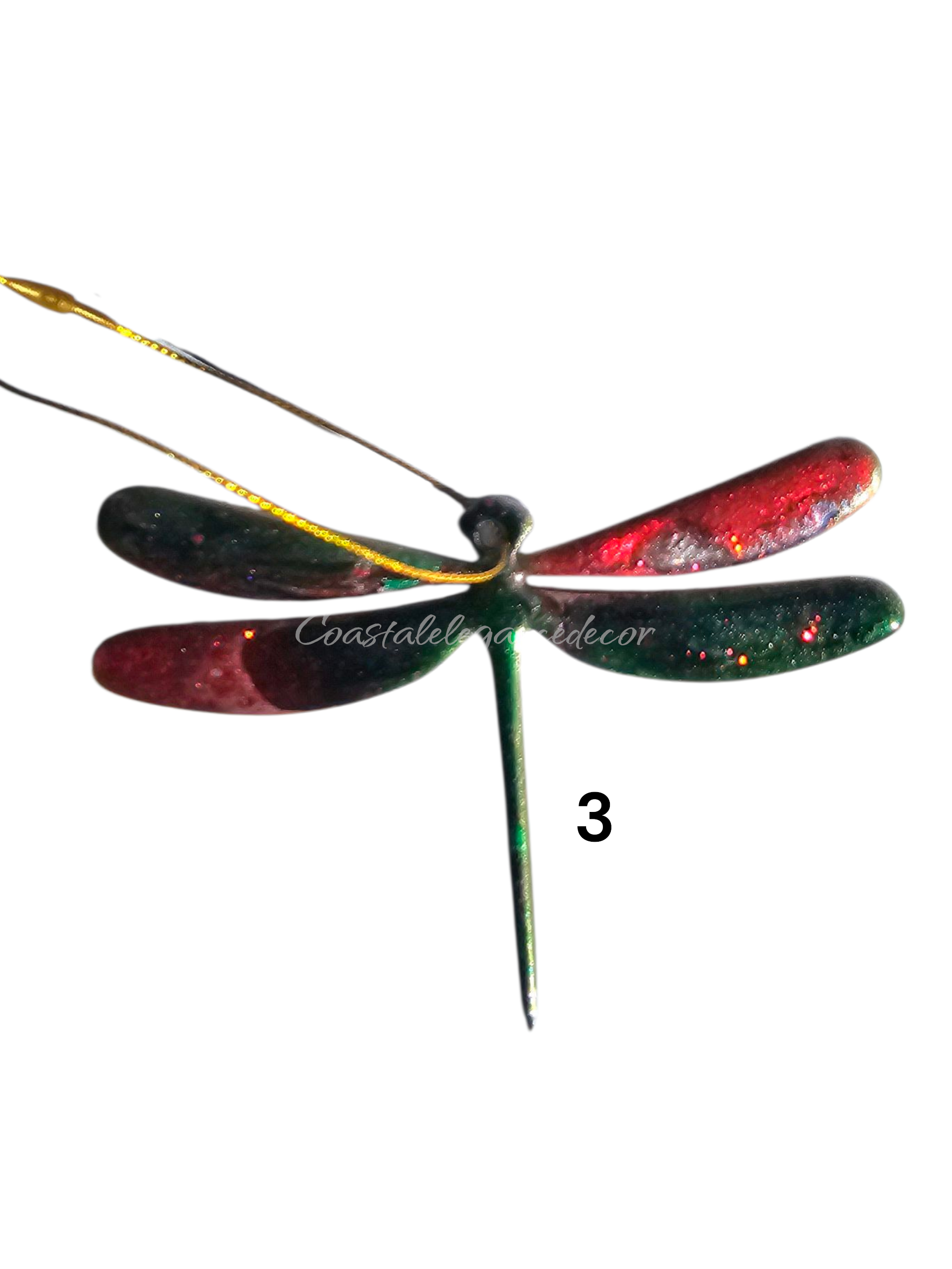 Handmade Nature Dragonfly Christmas Tree Keepsake Ornament Multiple Colors
