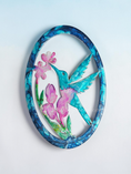 Load image into Gallery viewer, Hummingbird with Flowers Oval Frame Wall Decor