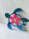 Load image into Gallery viewer, Handcrafted Coastal Polynesian Tropical Flower Sea Turtle Wall Decor