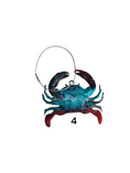 Charger l'image dans la visionneuse de la galerie, Colorful Sparkly Small Crab Beachy Christmas Resin and Wood Ornament