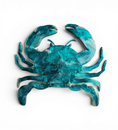 Charger l'image dans la visionneuse de la galerie, Shimmery teal resin crab accented with silver metallic