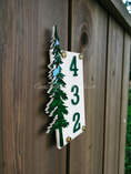 Charger l'image dans la visionneuse de la galerie, Custom 3D Fir Tree Address Sign | Modern Vertical Forest House Numbers