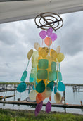 Load image into Gallery viewer, Handmade Cascading Fiesta Capiz Shell Wind Chimes 19.5" Patio Garden Decor