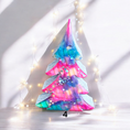 Charger l'image dans la visionneuse de la galerie, Handcrafted 5-Inch Christmas Trees with Colorful Resin and Wood for Holiday Tabletop Decor