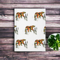 Load image into Gallery viewer, Original Art Print Bear with Faded Contemporary Trees Hardcover Journal Lined Paper