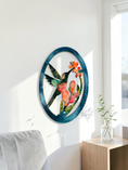 Load image into Gallery viewer, Hummingbird with Flowers Oval Frame Wall Decor