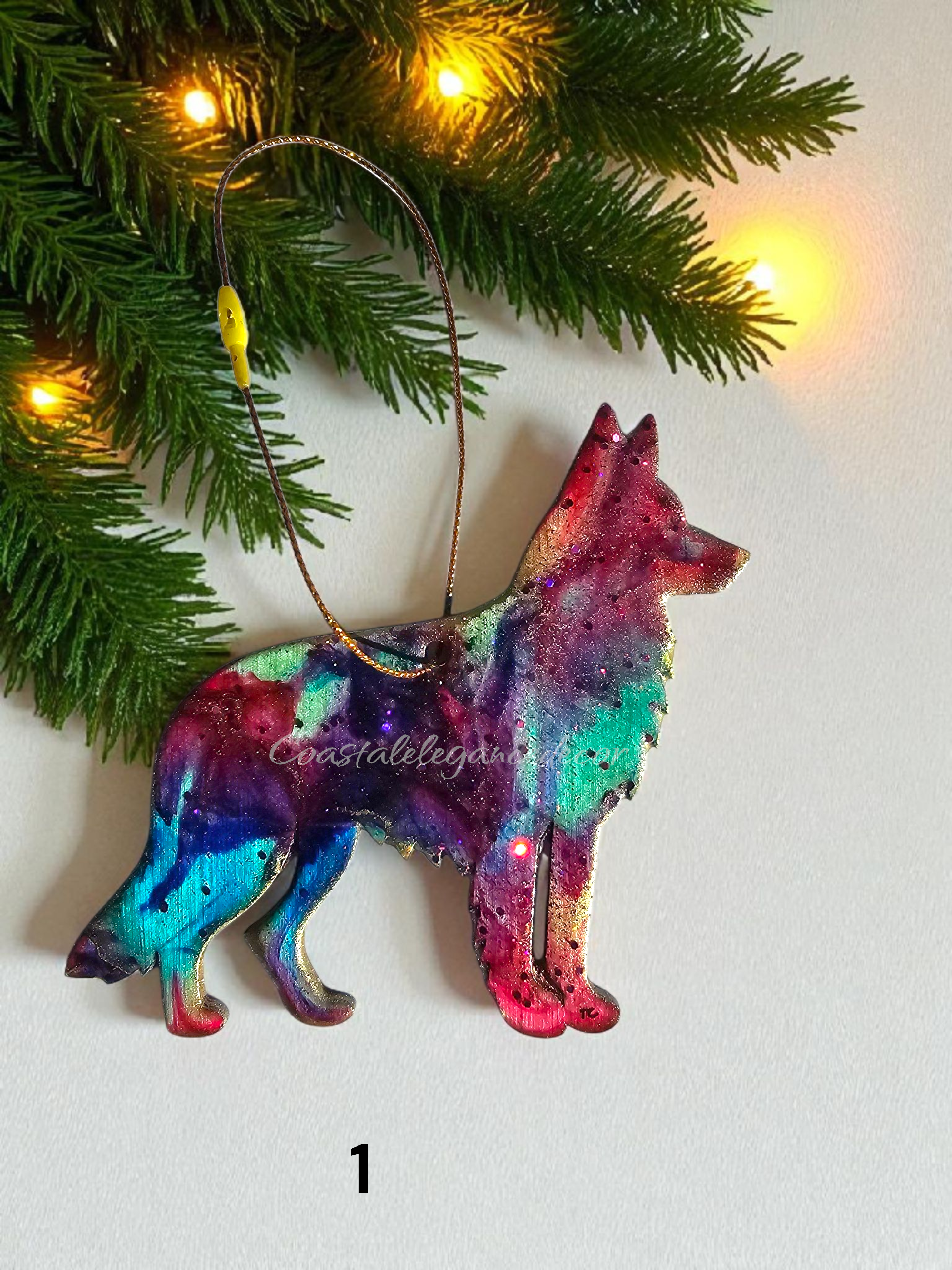 German Shepherd Dog Handmade Christmas Ornaments