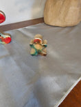 Load image into Gallery viewer, Chunky Wood with Resin Handmade Gingerbread Men Christmas Decorations Slate Blue and Red 3 Sizes